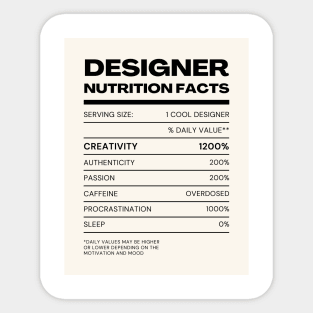 Designer Facts 2 Sticker